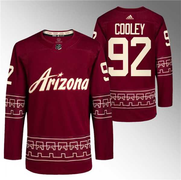 Men%27s Arizona Coyotes #92 Logan Cooley Garnet Alternate Pro Jersey Dzhi->boston bruins->NHL Jersey